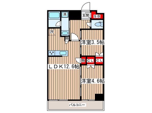 プラウドフラット本所吾妻橋の物件間取画像